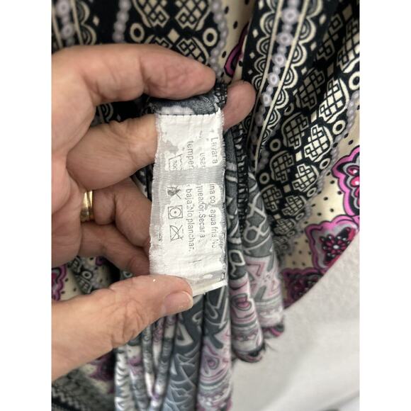 5th & Love Short Sleeve V-Neck Geometric Sheath‎ Maxi Dress Sz L Boho Cottage - Picture 5 of 10